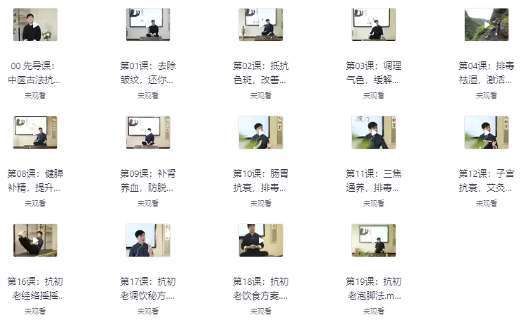 中医古法抗初老:宫廷秘方+中医经络+养护瑜伽(完结)(4.8G)-kk小站